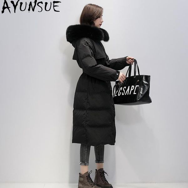 women's down & parkas winter jacket long coat female real fur collar hooded women korean 2021 mujeres abrigos pph1258, Black
women's down & parkas winter jacket long coat female real fur collar hooded women korean 2021 mujeres abrigos pph1258, Black