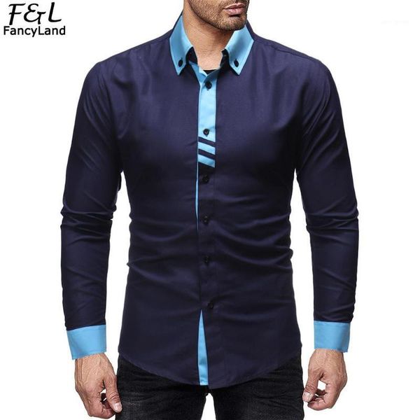 men casual long sleeve shirt fashion turn-down collar single-breasted spring summer shirts contrast patchwork color slim 1, White;black
men casual long sleeve shirt fashion turn-down collar single-breasted spring summer shirts contrast patchwork color slim 1, White;black