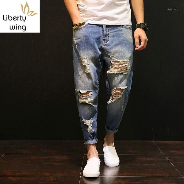 fashion men baggy hole ripped jeans loose fit jogger hip hop male denim trousers large size hippie harem pants cowboy streetwear1, Blue
fashion men baggy hole ripped jeans loose fit jogger hip hop male denim trousers large size hippie harem pants cowboy streetwear1, Blue