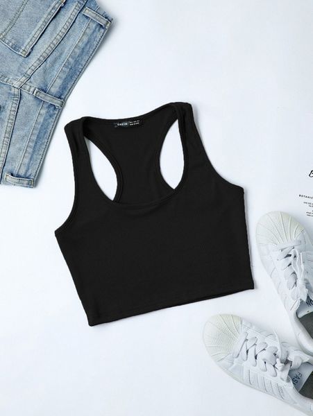 racer back crop tank l96p#, White