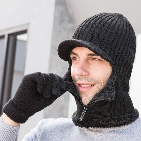 men's winter knitted hat warm thick add fur lined beanies hats with zipper keep face warmer balaclava caps ski cap lj201225, Blue;gray
men's winter knitted hat warm thick add fur lined beanies hats with zipper keep face warmer balaclava caps ski cap lj201225, Blue;gray