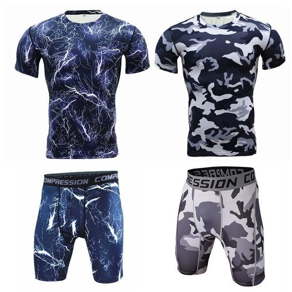 men's compression run jogging suits sports elastic running clothing short tshirt gym fitness training jerseys workout tights kg-142, Black;blue 
men's compression run jogging suits sports elastic running clothing short tshirt gym fitness training jerseys workout tights kg-142, Black;blue