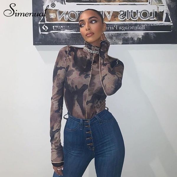 simenual camouflage mesh fashion women bodysuit autumn long sleeve skinny rompers casual patchwork hollow out bodysuits y200401, Black;white
simenual camouflage mesh fashion women bodysuit autumn long sleeve skinny rompers casual patchwork hollow out bodysuits y200401, Black;white