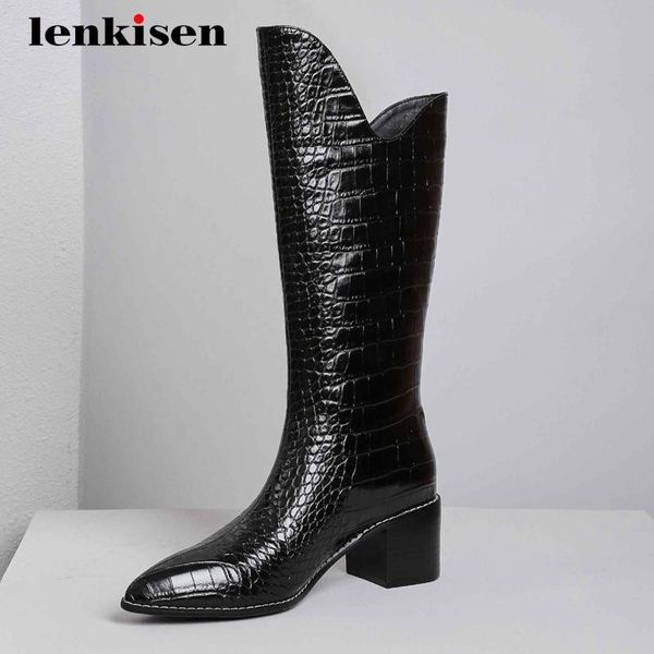 lenkisen european style stone pattern design streetwear pointed toe thick high heel slip on gorgeous mature knee-high boots l4f1, Black
lenkisen european style stone pattern design streetwear pointed toe thick high heel slip on gorgeous mature knee-high boots l4f1, Black