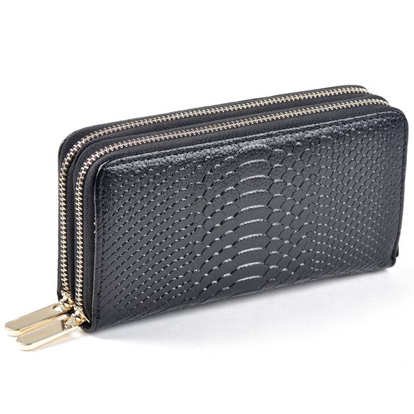 women's long wallet genuine leather double zipper serpentine embossing female clutch bag coin purse card holder wristlet strap
women's long wallet genuine leather double zipper serpentine embossing female clutch bag coin purse card holder wristlet strap