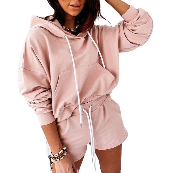 gym clothing sport women two piece tracksuit solid long sleeve hoodies sweatshirt high waist drawstring shorts fitness female running se, White;black
gym clothing sport women two piece tracksuit solid long sleeve hoodies sweatshirt high waist drawstring shorts fitness female running se, White;black