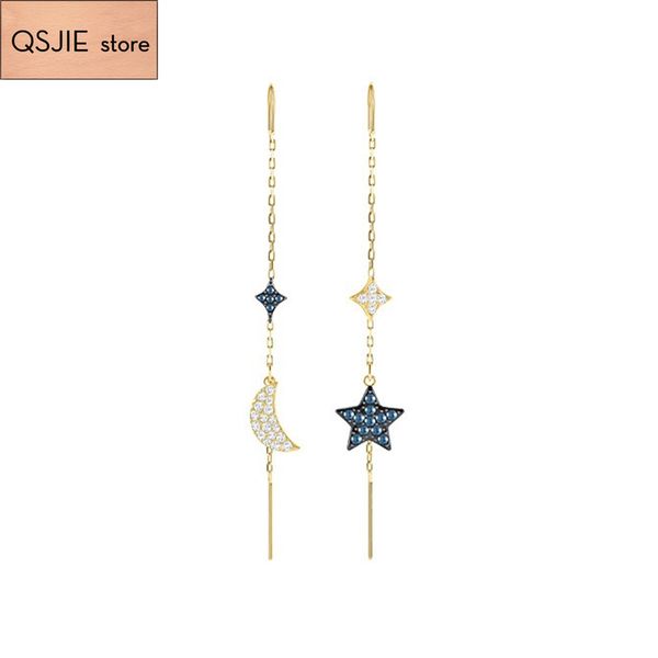 qsjie swa is the material. new crystal moon lady earrings charming fashion jewelry, Golden;silver
qsjie swa is the material. new crystal moon lady earrings charming fashion jewelry, Golden;silver