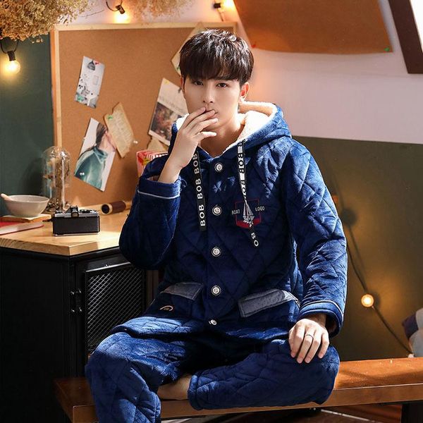 mimi clip cotton pajamas man three layer thickening in the fall and winter long warm winter jacket flannel leisure wear, Black;brown
mimi clip cotton pajamas man three layer thickening in the fall and winter long warm winter jacket flannel leisure wear, Black;brown