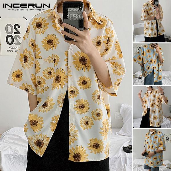 incerun men sunflower pattern printed shirts casual half sleeve lapel shirt man buttons breathable floral blouse hawaiian 7, White;black
incerun men sunflower pattern printed shirts casual half sleeve lapel shirt man buttons breathable floral blouse hawaiian 7, White;black