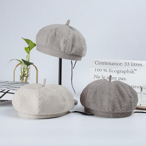 simple women wool beret for elegant lady winter female cotton hats plaid vintage octagonal casual autumn girl cap, Blue;gray
simple women wool beret for elegant lady winter female cotton hats plaid vintage octagonal casual autumn girl cap, Blue;gray