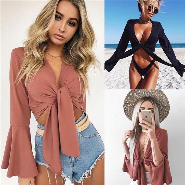 summer womens casual loose crop chiffon blouse shirts ladies bow v neck off shoulder vest blouses flare sleeve bandeau, White
summer womens casual loose crop chiffon blouse shirts ladies bow v neck off shoulder vest blouses flare sleeve bandeau, White
