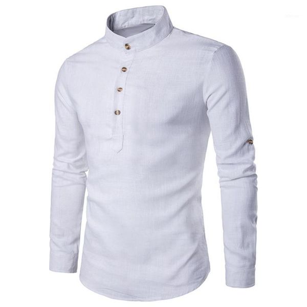 spring men solid color linen stand collar long sleeve shirt casual slim fit 20211, White;black
spring men solid color linen stand collar long sleeve shirt casual slim fit 20211, White;black