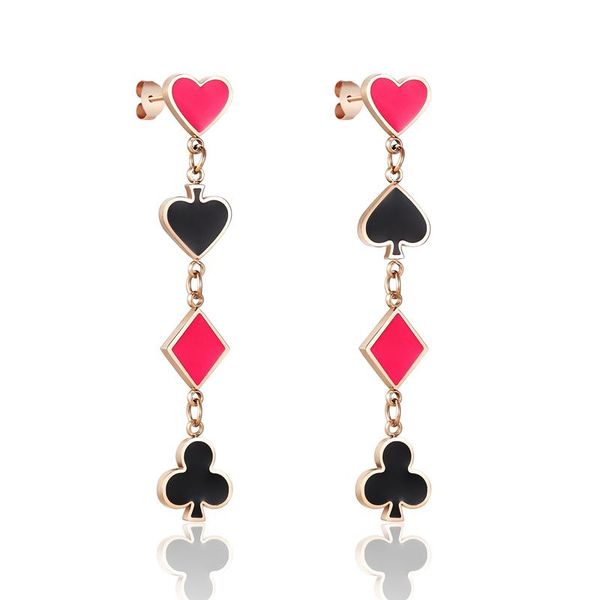 classic beautiful red and black heart shaped square poker woman earrings titanium steel earrings wholesale, Silver
classic beautiful red and black heart shaped square poker woman earrings titanium steel earrings wholesale, Silver