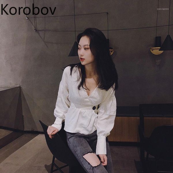korobov retro latern long sleeve white blouse women work style v neck slim waist sashes blusas ruffles elegant shirt 2a8931
korobov retro latern long sleeve white blouse women work style v neck slim waist sashes blusas ruffles elegant shirt 2a8931