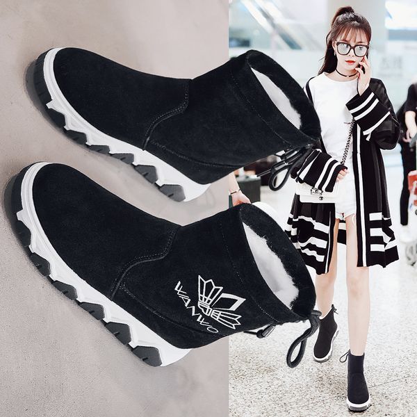 2021 the new new snow boots winter snowboots tlgn, Black