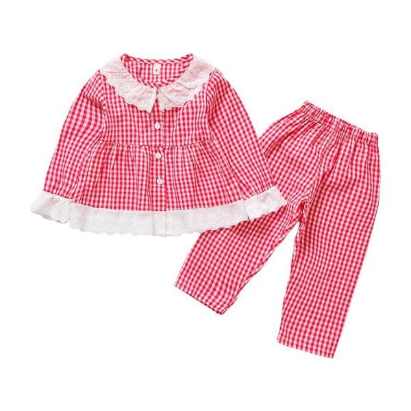 девочка с длинным рукавом хлопок pajama наборы дети весна осень длинные брюки top пижама костюм симпатичные кружева плед flare рукавом одежд, Blue;red
девочка с длинным рукавом хлопок pajama наборы дети весна осень длинные брюки top пижама костюм симпатичные кружева плед flare рукавом одежд, Blue;red
