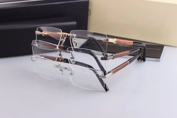 luxury designed noble men rectangular rimless glasses frame 57-16-140 lightweight wooden leg for myopia presbyopia glasses fullset case 337, Silver
luxury designed noble men rectangular rimless glasses frame 57-16-140 lightweight wooden leg for myopia presbyopia glasses fullset case 337, Silver