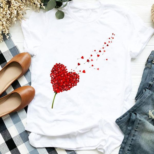 women lady cartoon short sleeve love valentine 90s floral print t tee womens tshirt female shirt clothes graphic t-shirt, White
women lady cartoon short sleeve love valentine 90s floral print t tee womens tshirt female shirt clothes graphic t-shirt, White