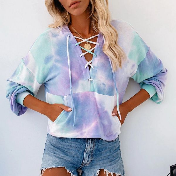 oeak crop oversize long sleeve v-neck criss cross lace up pullovers women tie dye sweatshirt streetwear hoodies
oeak crop oversize long sleeve v-neck criss cross lace up pullovers women tie dye sweatshirt streetwear hoodies
