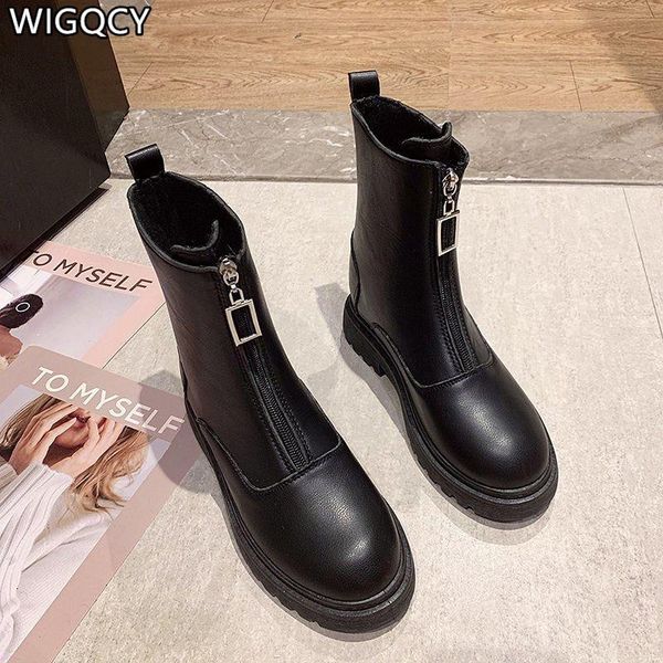 boots 2021 winter women's thick-soled front zipper mid-tube fashion round toe non-slip, Black
boots 2021 winter women's thick-soled front zipper mid-tube fashion round toe non-slip, Black