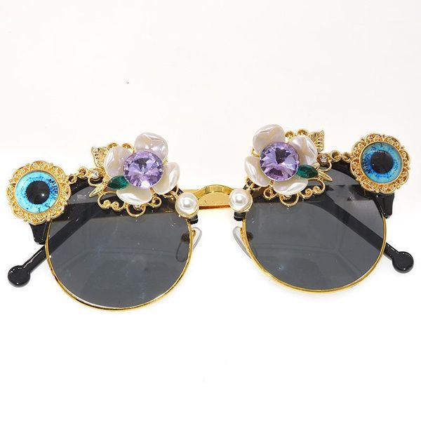 sunglasses handmade luxury rhinestone women flowers party beach female flower with pearl round sun glasses shades1, White;black
sunglasses handmade luxury rhinestone women flowers party beach female flower with pearl round sun glasses shades1, White;black