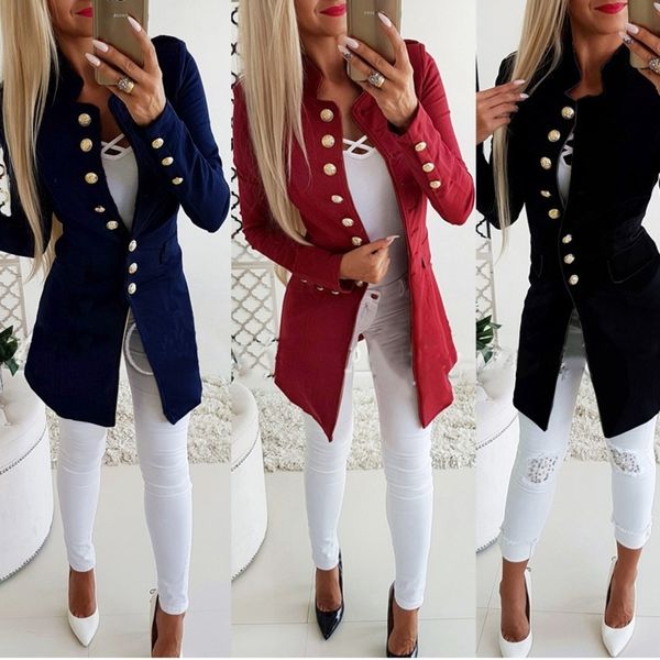 stand collar women jackets long sleeve single breasted buttons slim small suit black gray coat female fall jacket femme mujer 201023, Black;brown
stand collar women jackets long sleeve single breasted buttons slim small suit black gray coat female fall jacket femme mujer 201023, Black;brown