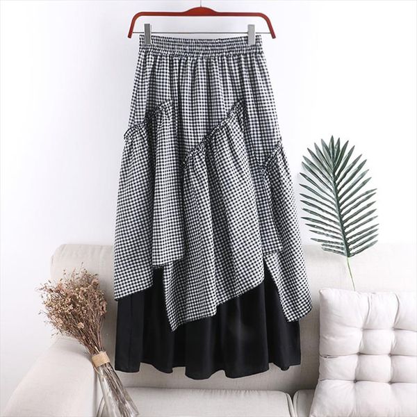 grid irregular patchwork skirt cotton linen show thin summer skirt women 2020 fashion female plaid vintage a line gray, Black
grid irregular patchwork skirt cotton linen show thin summer skirt women 2020 fashion female plaid vintage a line gray, Black