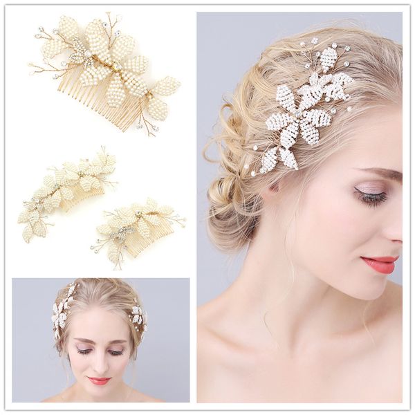 pearl comb bridal headdress high-end handmade flowers korean hair accessories headdress foreign trade factory primary supply, Golden;silver
pearl comb bridal headdress high-end handmade flowers korean hair accessories headdress foreign trade factory primary supply, Golden;silver
