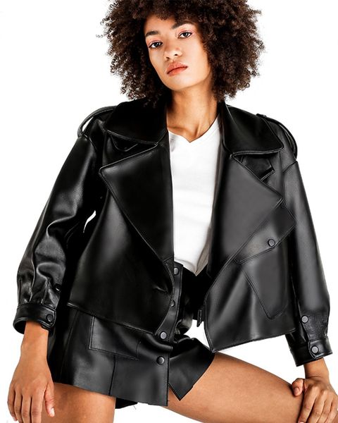 fitaylor women faux leather jacket motorcycle biker oversized coat turndown collar loose bf streetwear black punk outerwear lj201012
fitaylor women faux leather jacket motorcycle biker oversized coat turndown collar loose bf streetwear black punk outerwear lj201012