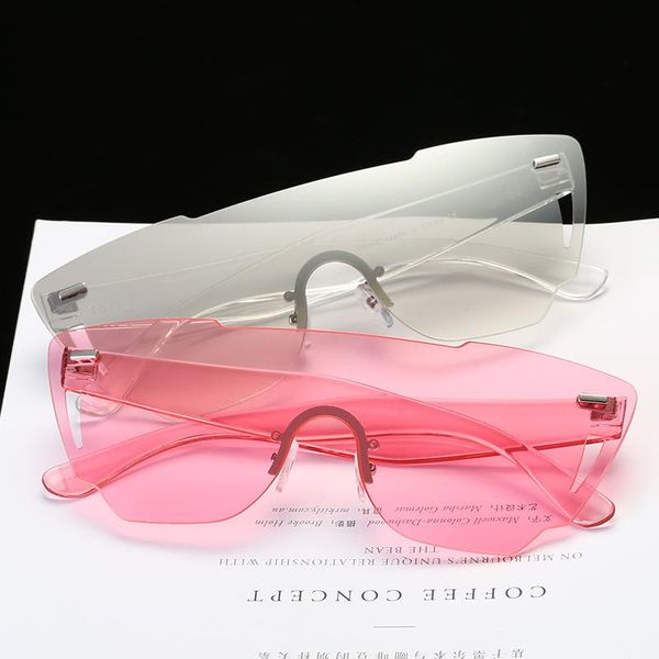 sunglasses candy color frameless one-piece ladies fashion brand design retro blackout glasses uv400, White;black
sunglasses candy color frameless one-piece ladies fashion brand design retro blackout glasses uv400, White;black