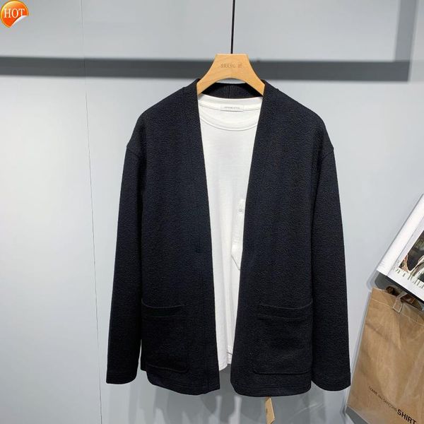 men's sweaters fall 2021 pure black casual t-shirt jacket loose fashion simple clean cardigan, White;black
men's sweaters fall 2021 pure black casual t-shirt jacket loose fashion simple clean cardigan, White;black