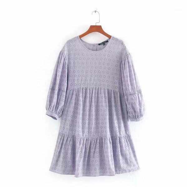 2020 women o neck solid hollow out embroidery purple mini dress ladies lantern sleeve pleats vestidos chic brand dresses1, Black;gray
2020 women o neck solid hollow out embroidery purple mini dress ladies lantern sleeve pleats vestidos chic brand dresses1, Black;gray
