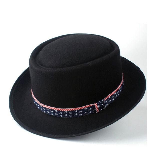 wide brim hats men women wool pork pie hat with ribbon trilby fascinator flat fedora jazz wild size 58cm, Blue;gray
wide brim hats men women wool pork pie hat with ribbon trilby fascinator flat fedora jazz wild size 58cm, Blue;gray
