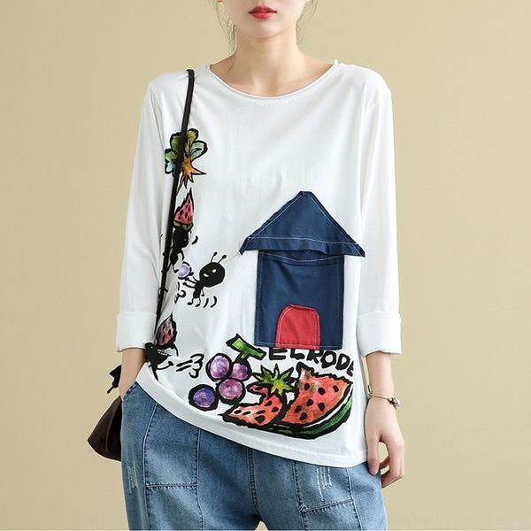 wv4mr artistic casual printed women's long sleeve bottomed t-shirt pasted new t-shirt cotton t-shirtjacket cotton 2020 spring temperame, White
wv4mr artistic casual printed women's long sleeve bottomed t-shirt pasted new t-shirt cotton t-shirtjacket cotton 2020 spring temperame, White