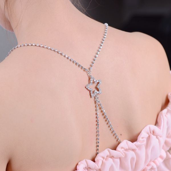 other accessories rhinestone metal straps underwear with start backside bra chain, White
other accessories rhinestone metal straps underwear with start backside bra chain, White