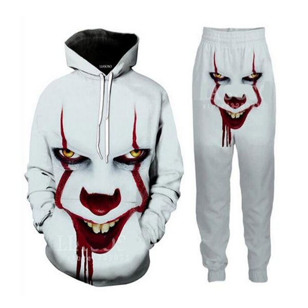 horror movie clown hip hop 3d all over print tracksuits sweatshirts hipster drawstring pants streetwear fashion men women couple clothes, Gray
horror movie clown hip hop 3d all over print tracksuits sweatshirts hipster drawstring pants streetwear fashion men women couple clothes, Gray