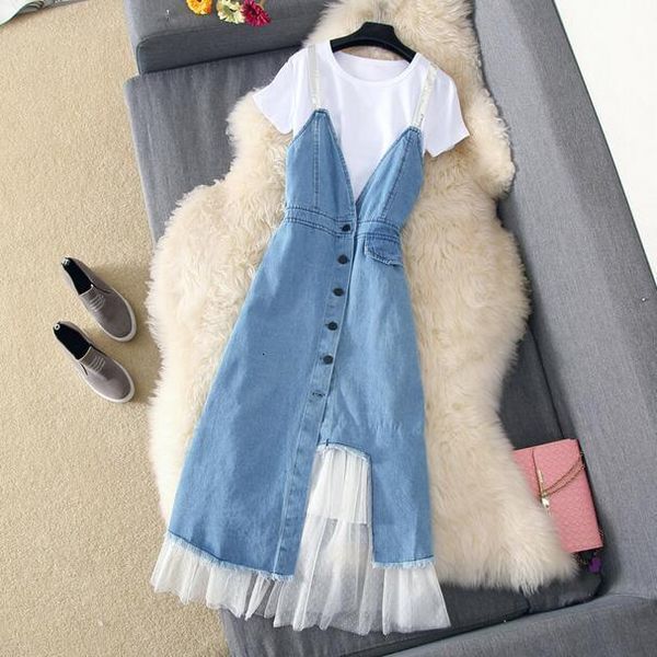 2021 summer dress suit denim mesh patchwork slim dress office lady work dress robe femme dc852, Black;gray
2021 summer dress suit denim mesh patchwork slim dress office lady work dress robe femme dc852, Black;gray