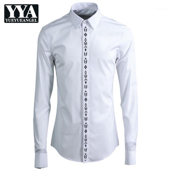 men's dress shirts mens cotton long sleeve formal geometric embroider business work shirt slim fit classic office man shirts1, White;black
men's dress shirts mens cotton long sleeve formal geometric embroider business work shirt slim fit classic office man shirts1, White;black