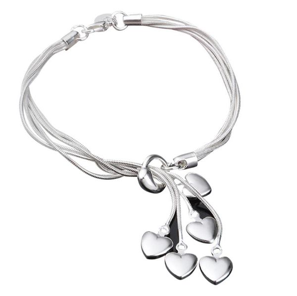 silver plated snake chain five heart bracelet for woman charm wedding engagement fashion party jewelry, Golden;silver
silver plated snake chain five heart bracelet for woman charm wedding engagement fashion party jewelry, Golden;silver