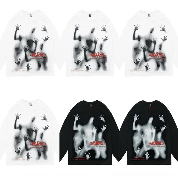 pxsdm sweatshirt series clot ghost visual long-sleeved t-shirt men's trendy ins loose sportswear clothes trendy dark summer thin capt, Black
pxsdm sweatshirt series clot ghost visual long-sleeved t-shirt men's trendy ins loose sportswear clothes trendy dark summer thin capt, Black