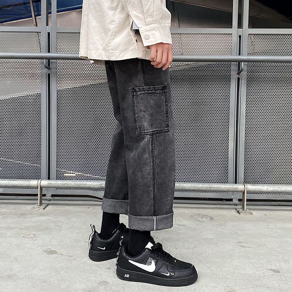 neploha men's oversized casual man jeans autumn winter 2020 new woman loose straight jeans denim korean streetwear pants q0105, Black;white
neploha men's oversized casual man jeans autumn winter 2020 new woman loose straight jeans denim korean streetwear pants q0105, Black;white