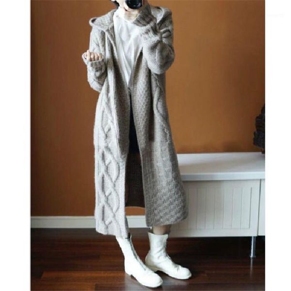 2020 autumn winter women sweater long fashion knitting cardigans hooded loose twisted knitted sweater casual female coat1, White
2020 autumn winter women sweater long fashion knitting cardigans hooded loose twisted knitted sweater casual female coat1, White