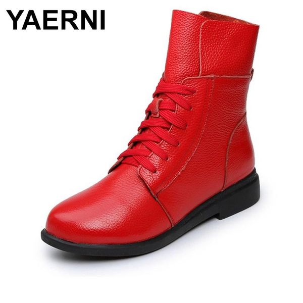 boots yaerni women's ankle boot genuine leather lace up winter for women low heel female shoes, Black
boots yaerni women's ankle boot genuine leather lace up winter for women low heel female shoes, Black