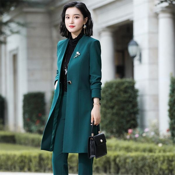 women suit pant suit female elegant v neck long jacket pant 2 piece suit green jacket trouesrs women's clothing 3302 201030, White
women suit pant suit female elegant v neck long jacket pant 2 piece suit green jacket trouesrs women's clothing 3302 201030, White