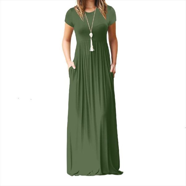 maxi summer long women dress femme boho long dresses plus size casual pockets short sleeve o neck solid dress designer clothes, Black;gray
maxi summer long women dress femme boho long dresses plus size casual pockets short sleeve o neck solid dress designer clothes, Black;gray