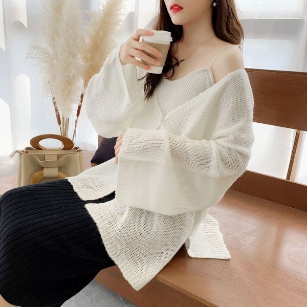 early autumn 2020 new korean thin knitted cardigan women loose sweater thin big sleeve sweater small fragrance sweet 8kdd2, White;black
early autumn 2020 new korean thin knitted cardigan women loose sweater thin big sleeve sweater small fragrance sweet 8kdd2, White;black