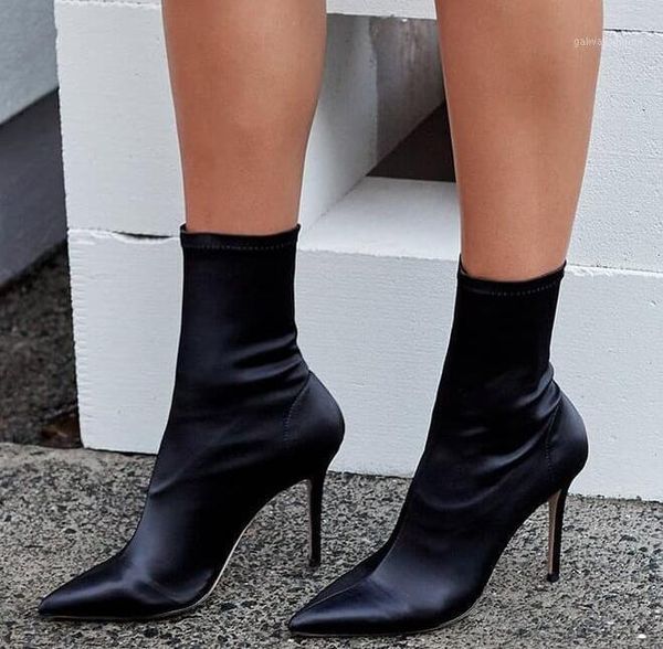 boots spring women black color elastic satin pointed toe mid-calf thin heels slip on party short slim botas booties1
boots spring women black color elastic satin pointed toe mid-calf thin heels slip on party short slim botas booties1