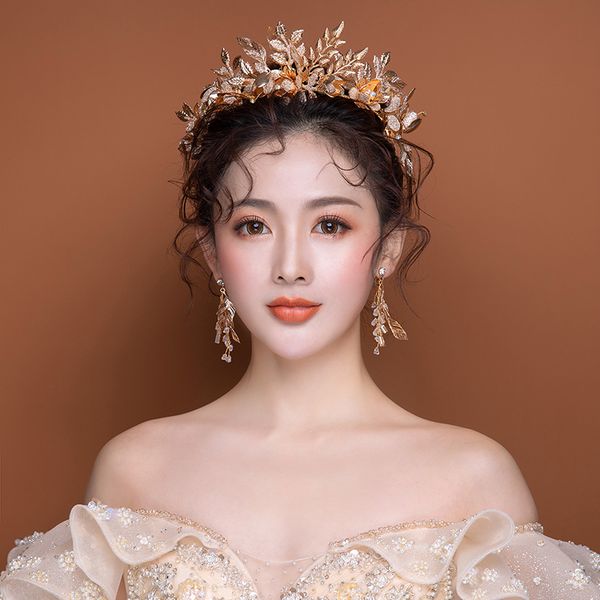 lovely bride golden powder handmade wedding evening dress styling headdress small leaf crown, Silver
lovely bride golden powder handmade wedding evening dress styling headdress small leaf crown, Silver