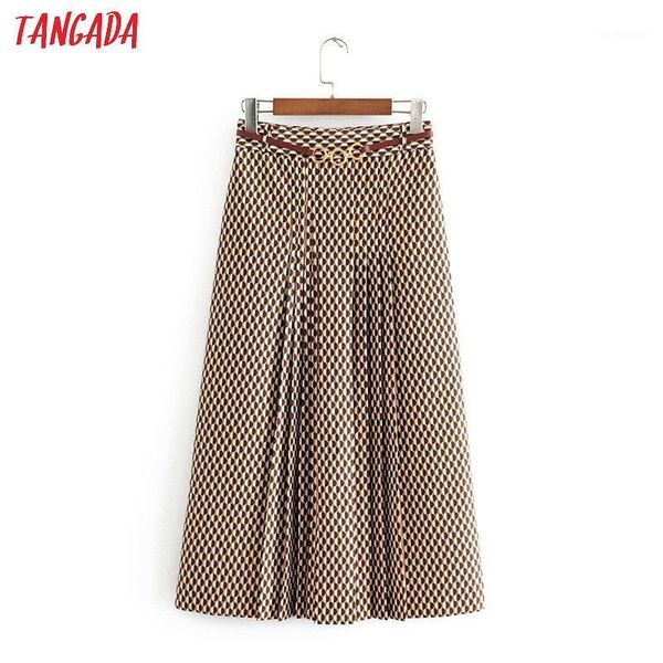 tangada fashion women geometric print midi skirt for work vintage elegant office ladies skirts with belt 3h1441, Black
tangada fashion women geometric print midi skirt for work vintage elegant office ladies skirts with belt 3h1441, Black