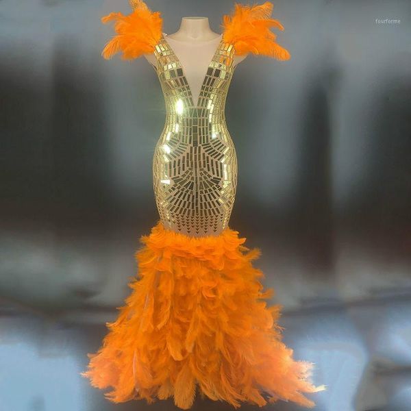 gold sequined orange feather dress women birthday long dresses evening celebrity party women bar singer stage dress1, Black;gray
gold sequined orange feather dress women birthday long dresses evening celebrity party women bar singer stage dress1, Black;gray